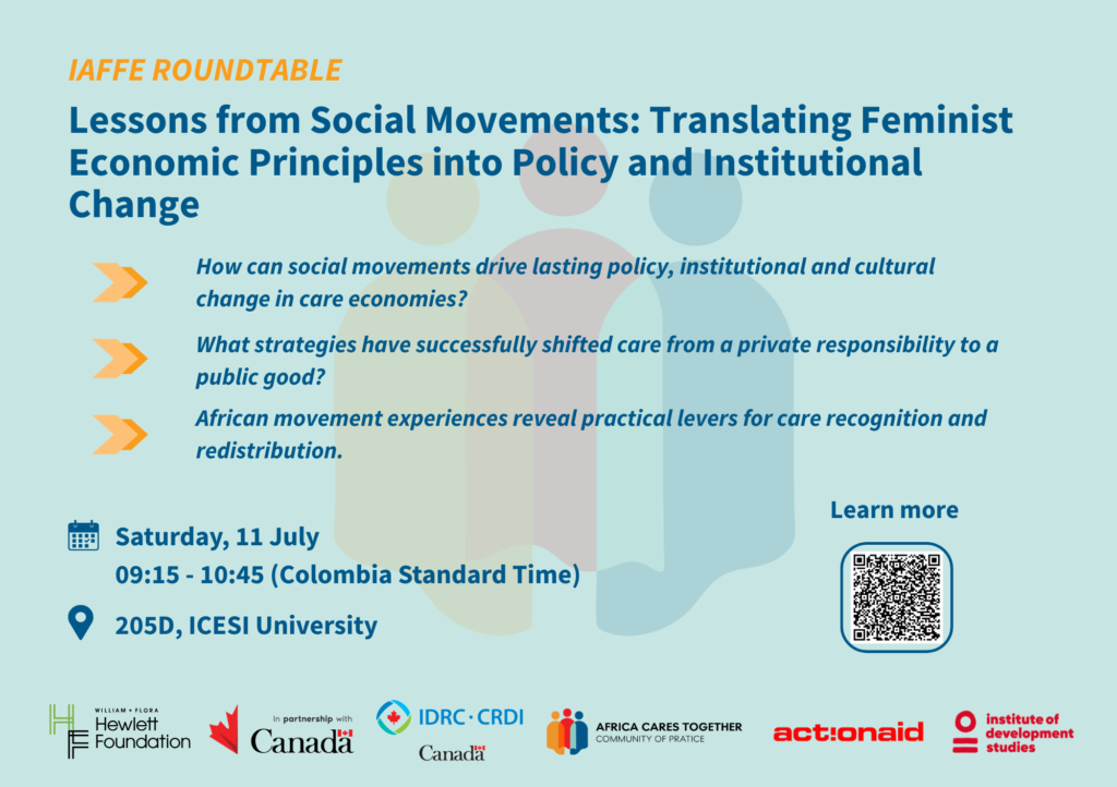 IAFEE Roundtable: Lessons from Social Movements: Translating Feminist Economic Principles into Policy and Institutional Change